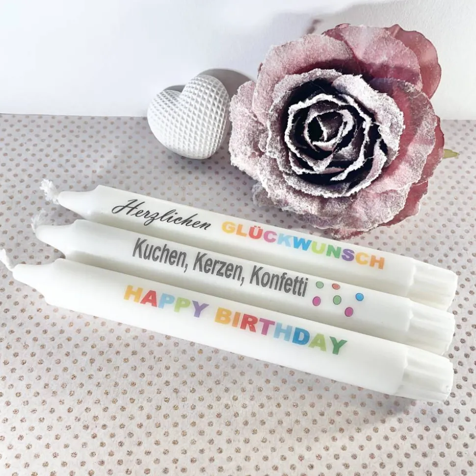 Geburtstag * Kerze * Geburtstagskerze * Konfetti * Kleinigkeit * personalisiert