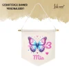 Geburtstag Deko Leinwandbanner personalisiert - LOVELY BUTTERFLY 1