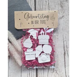Geburtstag in der Tüte ~ Geschenk-Set ~ Geschenktütchen ~ Mitbringsel zum Geburtstag ~ Streuteile