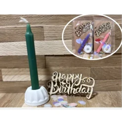 Geburtstag to go / Kleine Geschenktüten mit Gugelhupf Kerzenhalter, Kerze, Konfetti und Mini Holzschild