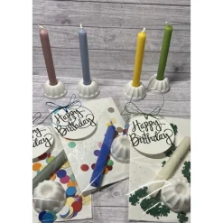 Geburtstag To Go, Kerze mit Gugelhupf als Kerzenständer & Konfetti oder Kleeblätter, Happy Birthday Geldgeschenk Raysin