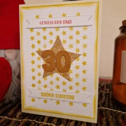 Geburtstagkarte / 30ter Geburtstag / Geburtstagsgeschenk / Geburtstagskarte mit Sternen / Geburtstagskarte mit Sterne