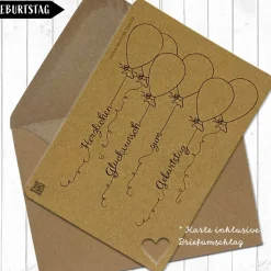 Geburtstag-Karte inklusive Briefumschlag