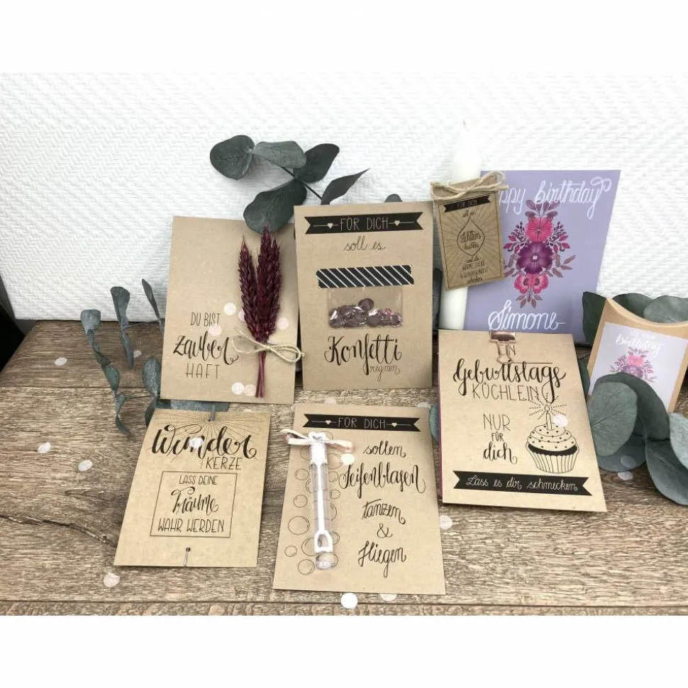 Geburtstagsgeschenk für Frauen mit Trockenblumen personalisiert, Geschenk für Schwester und Freundin
