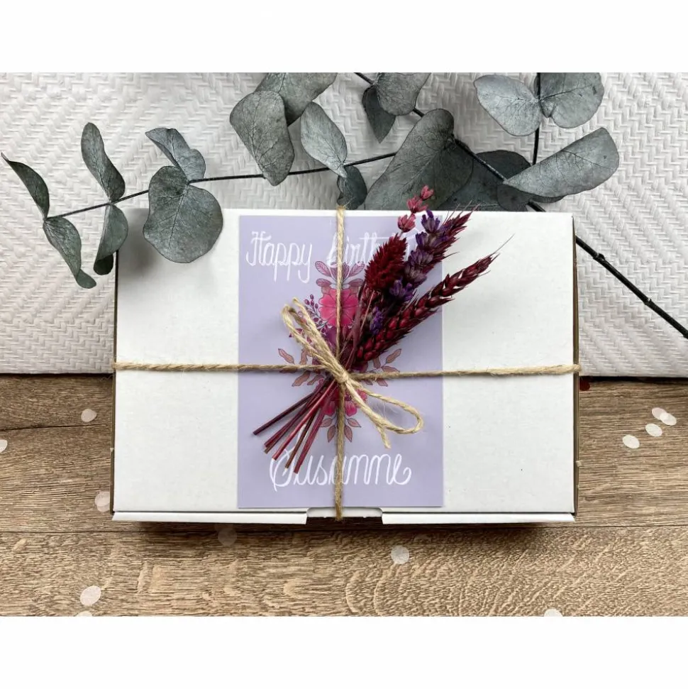 Geburtstagsgeschenk für Frauen mit Trockenblumen personalisiert, Geschenk für Schwester und Freundin