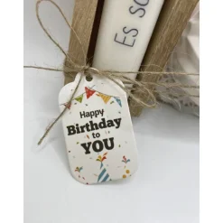 Geburtstagsgeschenk Geschenkebox Geburtstag Kerze Konfetti Holzbox Guglhupf Kerzenständer Keraflott