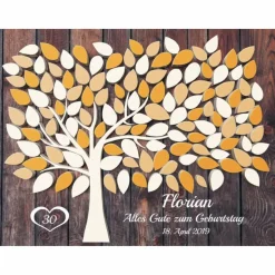 Geburtstagsgeschenk Gästebuch, Partydekoration Geburtstagsgästebuch Leinwand Fingerabdruck & Unterschriften