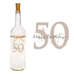 Geburtstagsgeschenk, Personalisiertes Flaschenlicht mit Zahl zum Geburtstag, Happy Birthday Geschenk