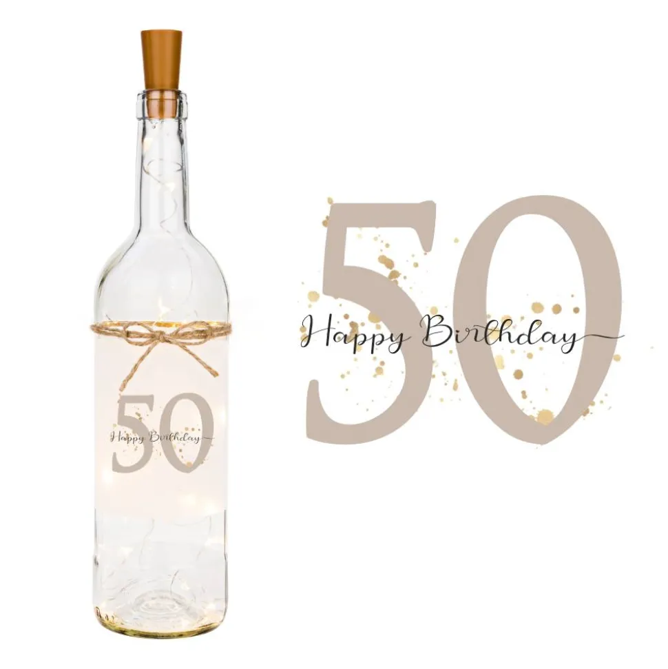 Geburtstagsgeschenk, Personalisiertes Flaschenlicht mit Zahl zum Geburtstag, Happy Birthday Geschenk