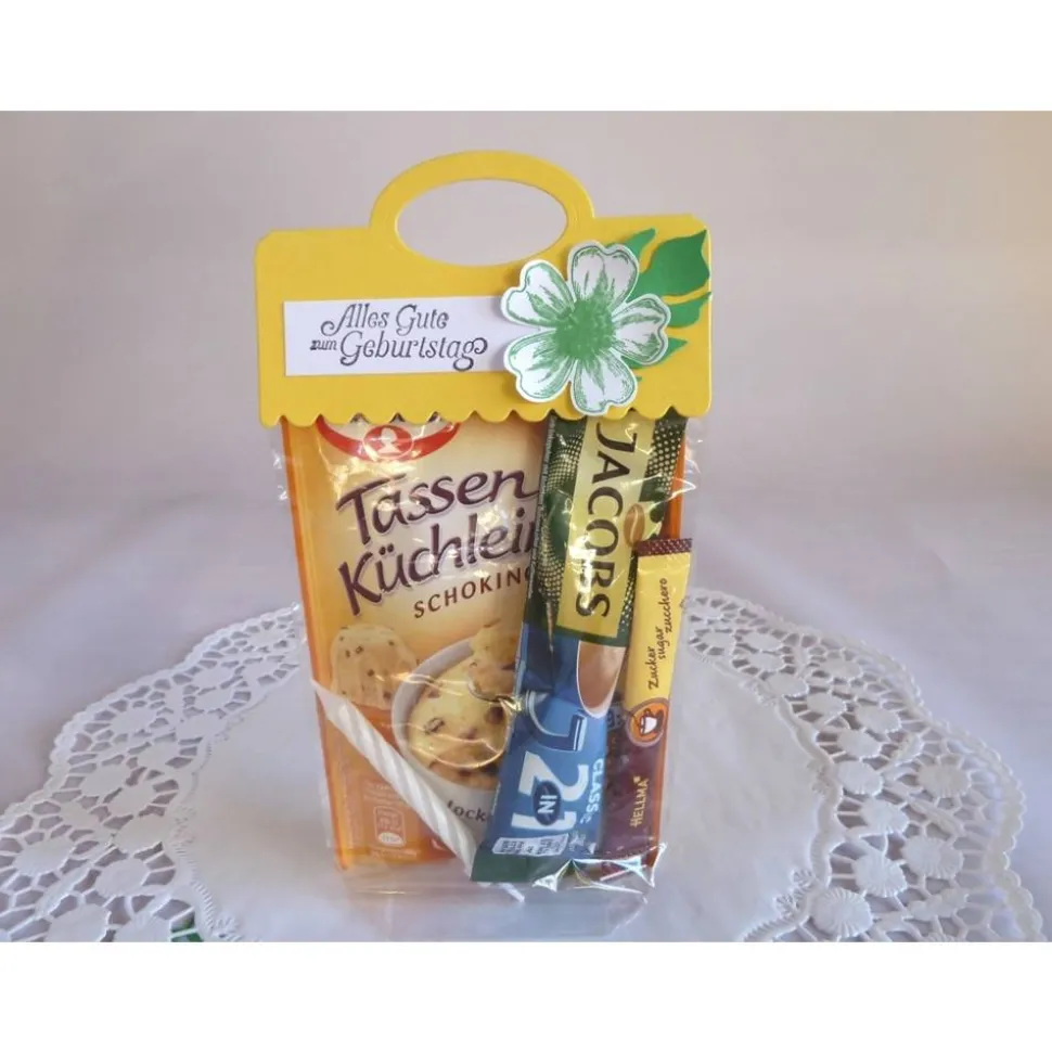 Geburtstagsgeschenktüte, TassenKüchlein, Kaffeepulver, Geburtstagsüberraschung