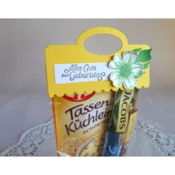 Geburtstagsgeschenktüte, TassenKüchlein, Kaffeepulver, Geburtstagsüberraschung