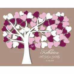 Geburtstagsgästebuch Leinwand kreativ mit Fingerabdruck Geburtstagsgeschenk Gästebuch Partydekoration Gästebaum