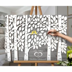 Geburtstagsgästebuch Leinwand – emotional mit Fingerabdrücken & Widmungen Geburtstagsgeschenk Gästebuch