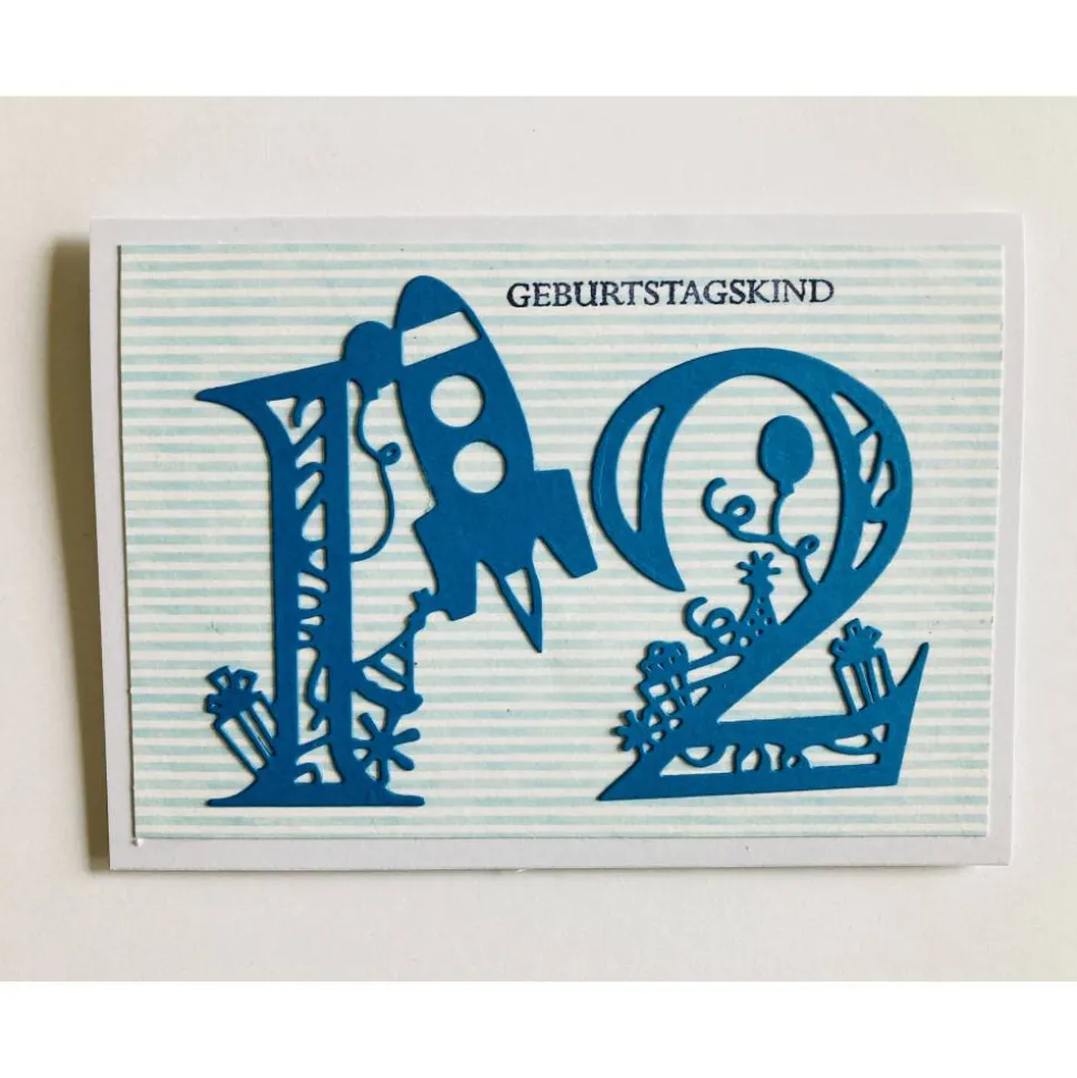 Geburtstagskarte 10. 12. 13. Geburtstag Glückwunschkarte Kinder Handarbeit
