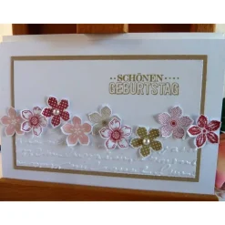 Geburtstagskarte / blütenreiche Glückwunschkarte