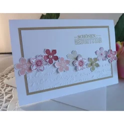 Geburtstagskarte / blütenreiche Glückwunschkarte