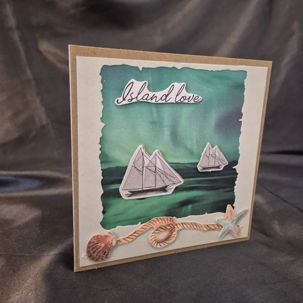 Geburtstagskarte / Bootmotiv / Muschelmotiv / maritime Grüße / maritime Freude / Geburtstagsgeschenk