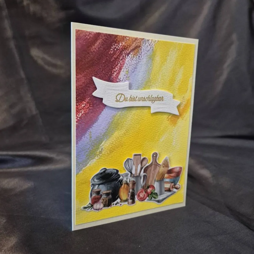 Geburtstagskarte / bunte Farben / Küchenliebhaber / Kreativität / Küchenenthusiasten