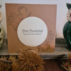 Geburtstagskarte - Freundschaft - Kraftpapier - Rosen