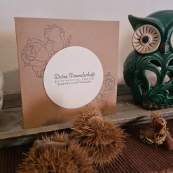 Geburtstagskarte - Freundschaft - Kraftpapier - Rosen