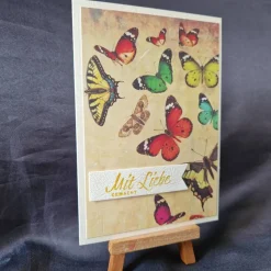 Geburtstagskarte - Geburtstag - Mit Liebe gemacht - Karte zu Geburtstag - Geschenk zum Geburtstag - Schmetterlinge - Ges