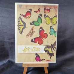 Geburtstagskarte - Geburtstag - Mit Liebe gemacht - Karte zu Geburtstag - Geschenk zum Geburtstag - Schmetterlinge - Ges