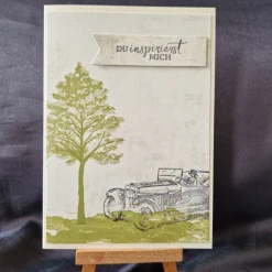 Geburtstagskarte - Geschenk zum Geburtstag - Geburtstagskarte mit Auto - Karte mit Bäume - Geschenk - Schwarz Grün Beige