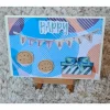 Geburtstagskarte " Happy Birthday " Geschenk , Kekse , Girlande