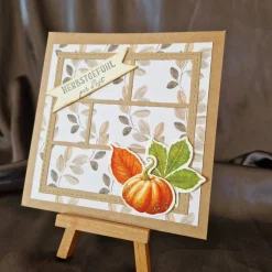 Geburtstagskarte - Herbstgefühl per Post - Blätter - Kürbis