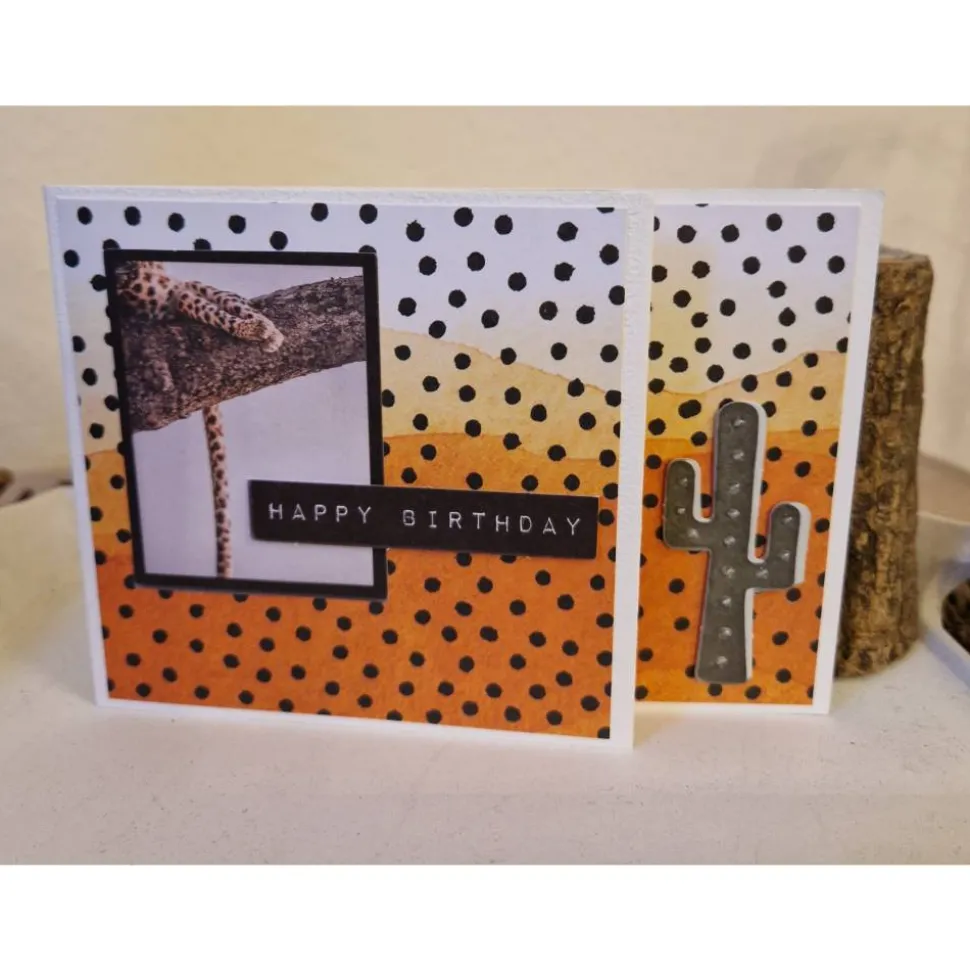 Geburtstagskarte / Leopard / Kaktus / Tiermotiv Geburtstagskarte / Leopard Design Geburtstagskarte