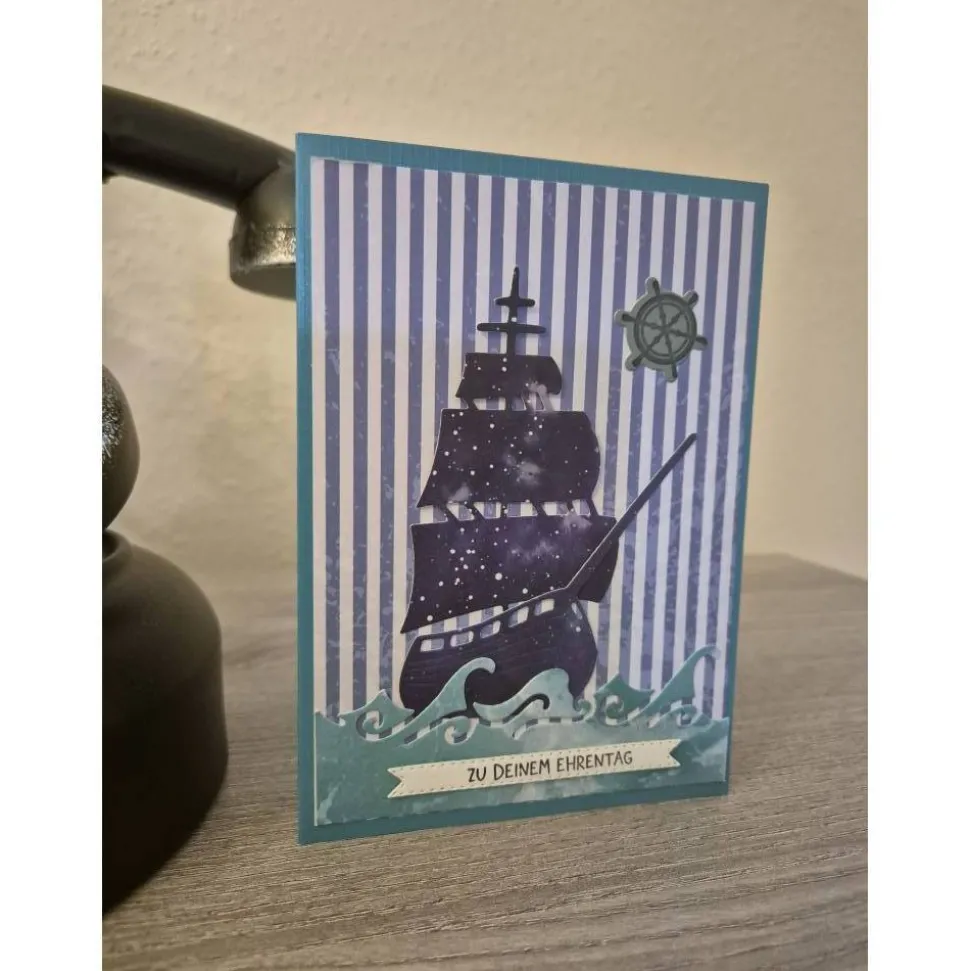 Geburtstagskarte / Schiff / Steuerrad / Schiff Geburtstagskarten / Maritime Geburtstagskarten / Nautische Geburtstag