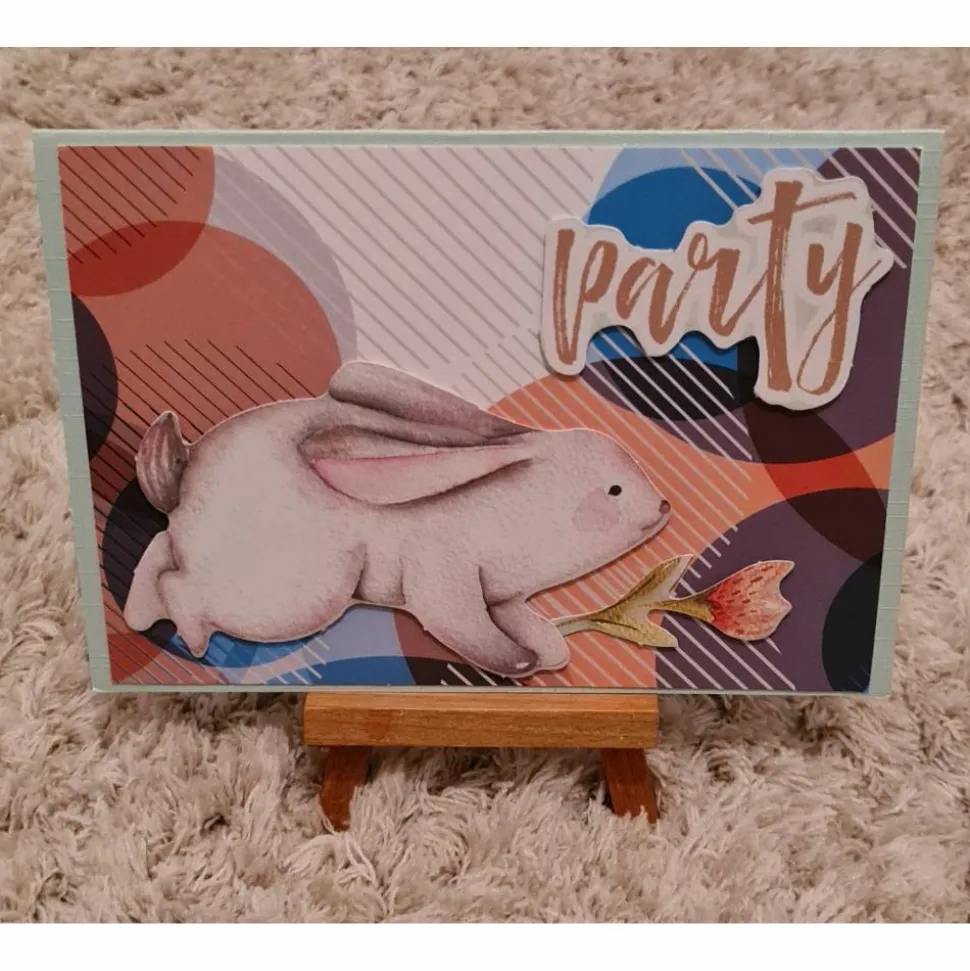 Geburtstagskarte " süßer Hase mit Blume " Party