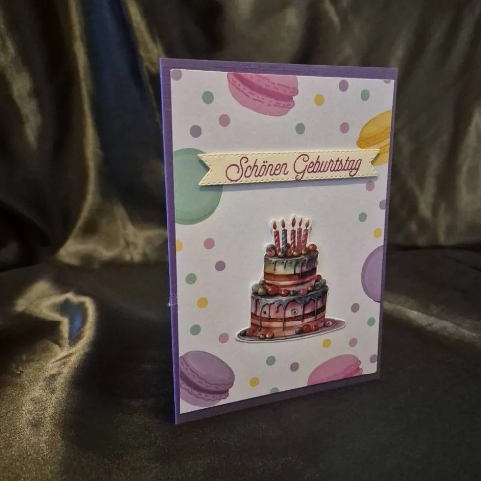 Geburtstagskarte / Tortenmotiv / schöner Geburtstag / bunte Geburtstagskarte / Karte