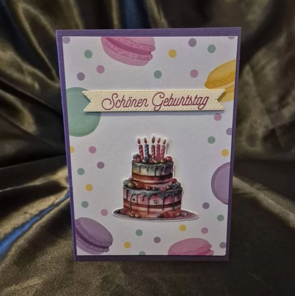 Geburtstagskarte / Tortenmotiv / schöner Geburtstag / bunte Geburtstagskarte / Karte