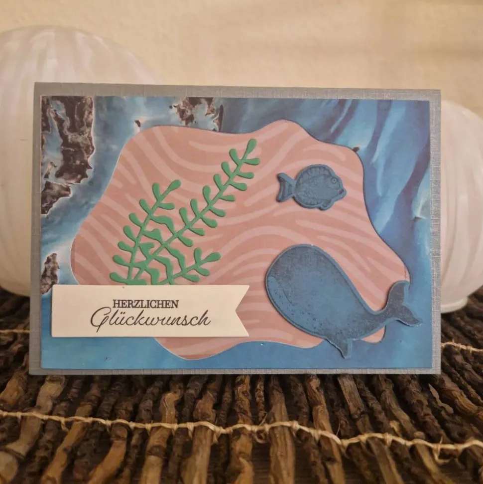 Geburtstagskarte / Wal / Unterwassermotiv / Meeresmotiv / maritime Geburtstagskarte / Meereslandschaft / Wassertiere