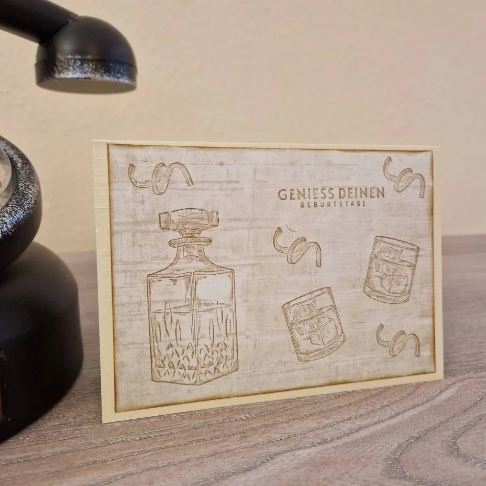 Geburtstagskarte / Whiskeygläser / Geburtstag / Whiskeyflasche / Whiskey Geburtstagskarten / Geburtstagsgruß mit Whiskey