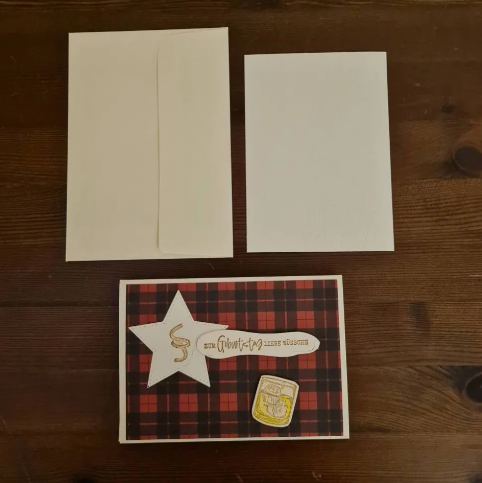 Geburtstagskarte - Whiskeyglas - Zum Geburtstag liebe Wünsche