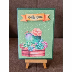 Geburtstagskarte " With love " Blumenkiste, Blumen