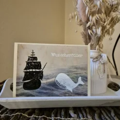 Geburtstagskarte / Wunscherfüller / Schiff Design / Wal Illustration / Geschenk / Geburtstagskarte