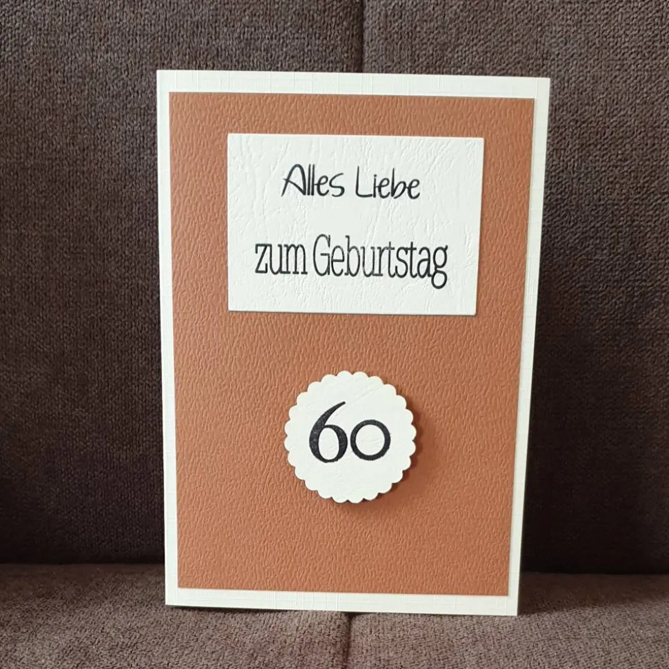 Geburtstagskarte " 60ziger " Alles Liebe zum Geburtstag , Lederoptik