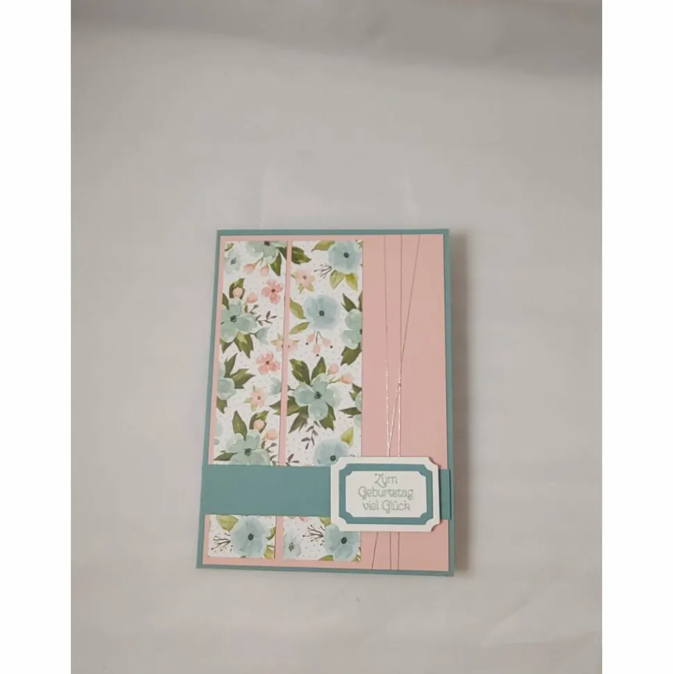 Geburtstagskarte "Blumen" in rosé und blau