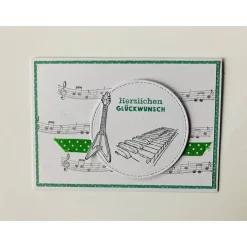 Geburtstagskarte 3D Handarbeit Musiker Klavier Gitarre Stampin’Up