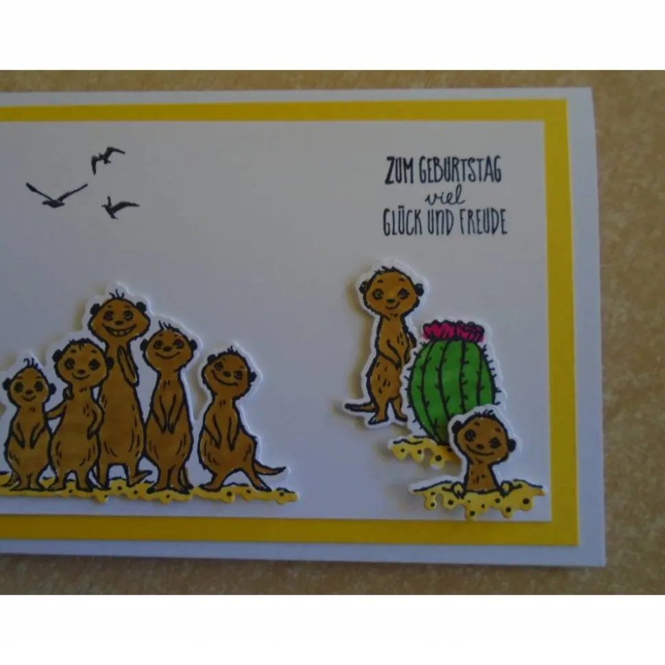 Geburtstagskarte Erdmännchen Glückwunschkarte zum Geburtstag Grußkarte Karte Erdmännchen