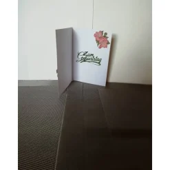 Geburtstagskarte für eine Frau mit lachsfarbenen Orchideen