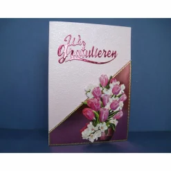 Geburtstagskarte für eine Frau in rosa und pink