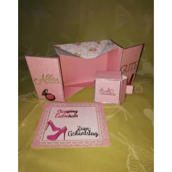 Geburtstagskarte für eine Frau, Mode, Gutschein, Pink