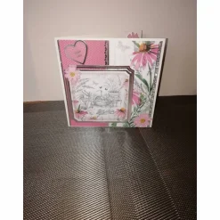 Geburtstagskarte für eine Frau verspielt in weiss + rosa