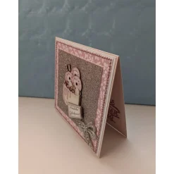 Geburtstagskarte für eine Frau in rosa mit Torte