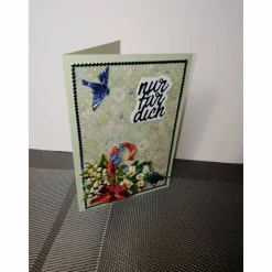 Geburtstagskarte für eine Frau, mint verspielt mit Blumen