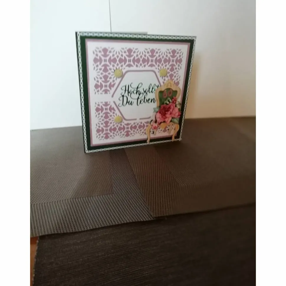 Geburtstagskarte für eine Frau in weiss + grün